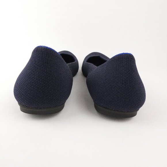 Rothy's Shoes Womens 8 The Flats Navy Blue Knit Round Toe Slide On Flats - Picture 5 of 14